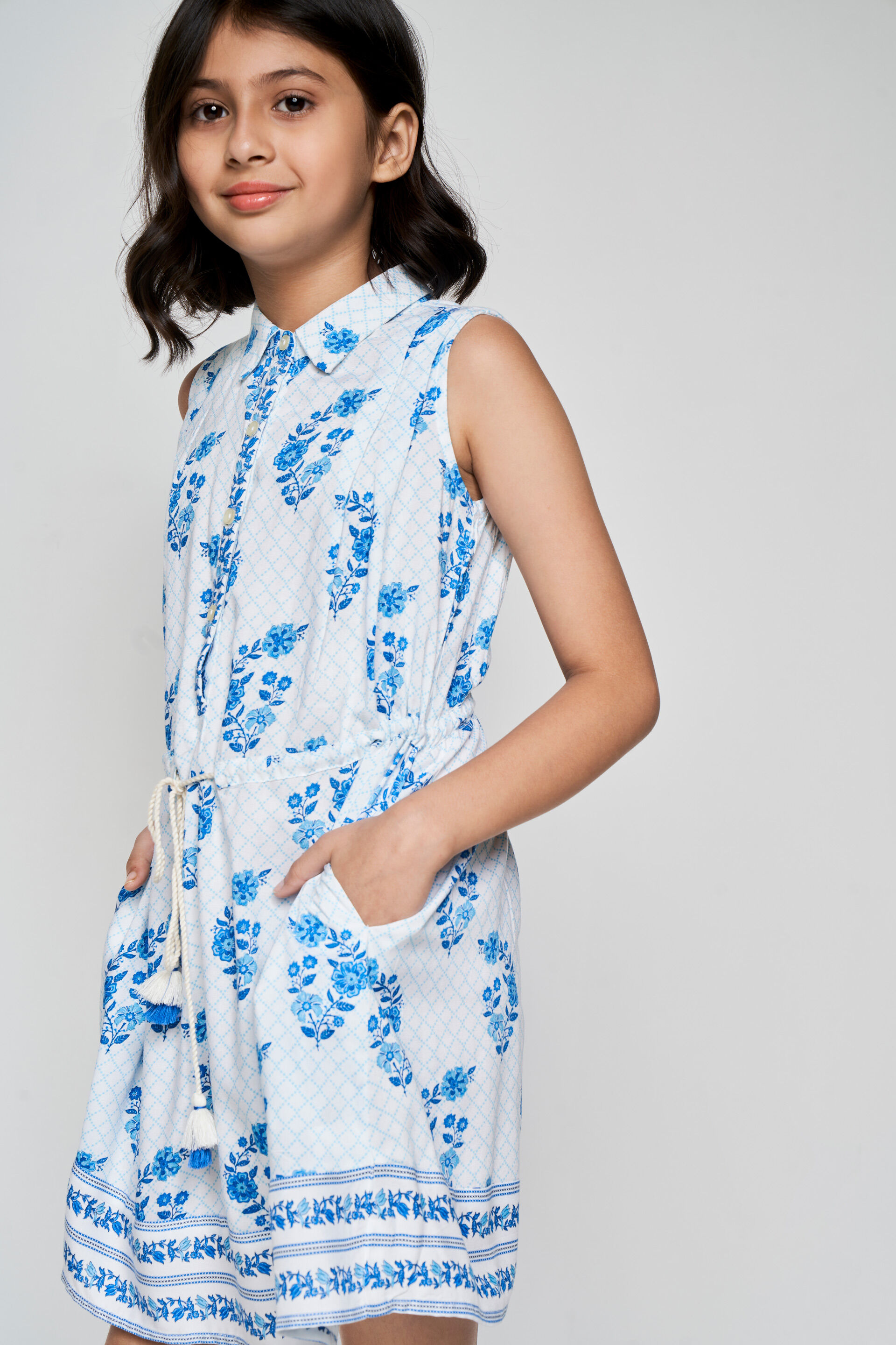 Breezy Blue Floral Dress, Blue, image 5